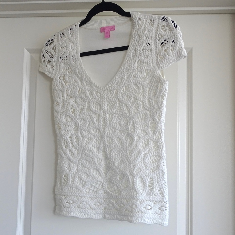 Lily Pulitzer size XS white crochet top